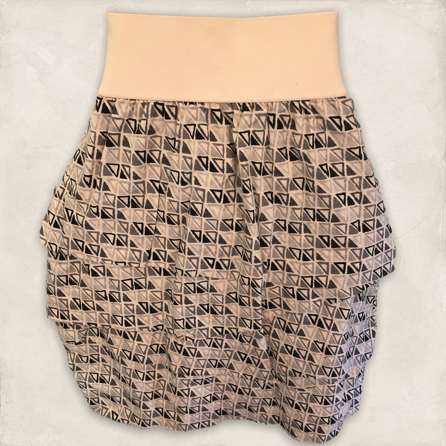 Yigal Azrouel Geometric Print Asymmetric Layered Cotton Mini Skirt Approx UK 8 US 4 EU 36 Timeless Fashions
