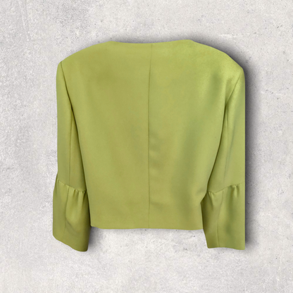 Michaela Louisa Lime Green Zip Short Jacket UK 16 US 12 EU 44 BNWT RRP £140.00 Timeless Fashions