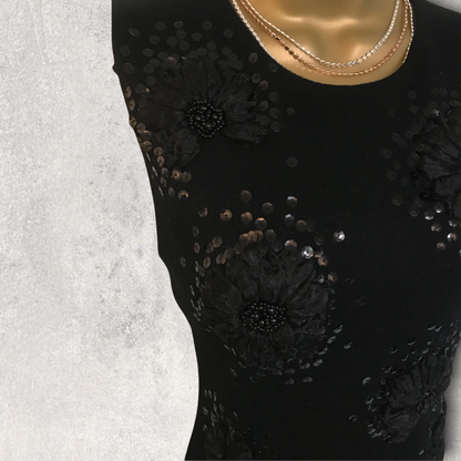 Fenn Wright Manson Ponte Roma Black Wool Dress UK 12 US 8 EU 40 Timeless Fashions