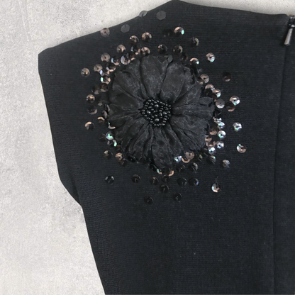 Fenn Wright Manson Ponte Roma Black Wool Dress UK 12 US 8 EU 40 Timeless Fashions