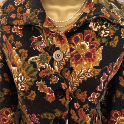 Paul Costelloe Collection Women's Floral Tapestry Cotton Jacket UK 10 US 6 EU 38 Timeless Fashions