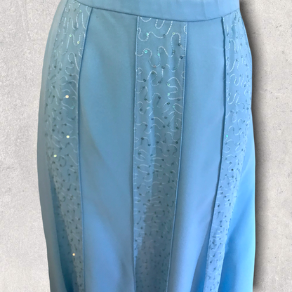 Gina Bacconi Turquoise Chiffon 3 Piece Special Occasion Outfit UK 12 US 8 EU 40 Timeless Fashions