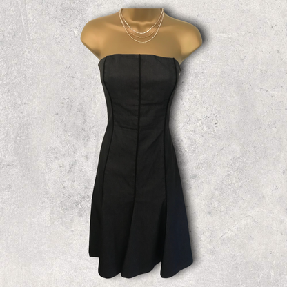 Nicole Farhi Grey Vintage Cotton Mix Bardot Dress & Jacket UK 8/10 US 4/6 EU 36/38 Timeless Fashions