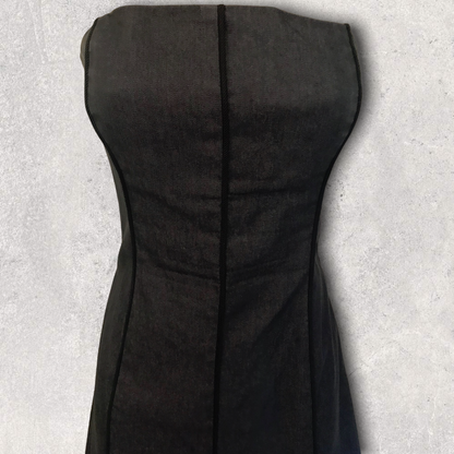Nicole Farhi Grey Vintage Cotton Mix Bardot Dress & Jacket UK 8/10 US 4/6 EU 36/38 Timeless Fashions