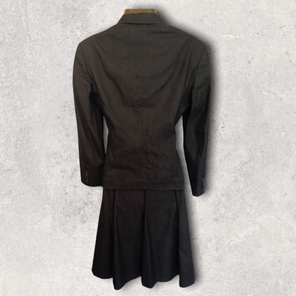 Nicole Farhi Grey Vintage Cotton Mix Bardot Dress & Jacket UK 8/10 US 4/6 EU 36/38 Timeless Fashions
