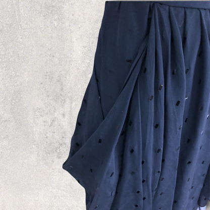 By Malene Birger Isoni Silk Sparkle Draped Skirt, Petrol Blue UK 8 US 4 EU 36 Timeless Fashions