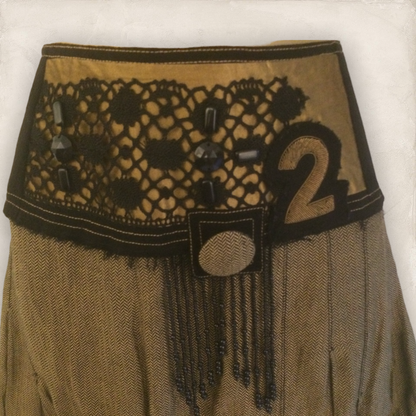Bleu Blanc Rouge Mustard & Black Skirt UK 10 US 6 EU 38 Timeless Fashions