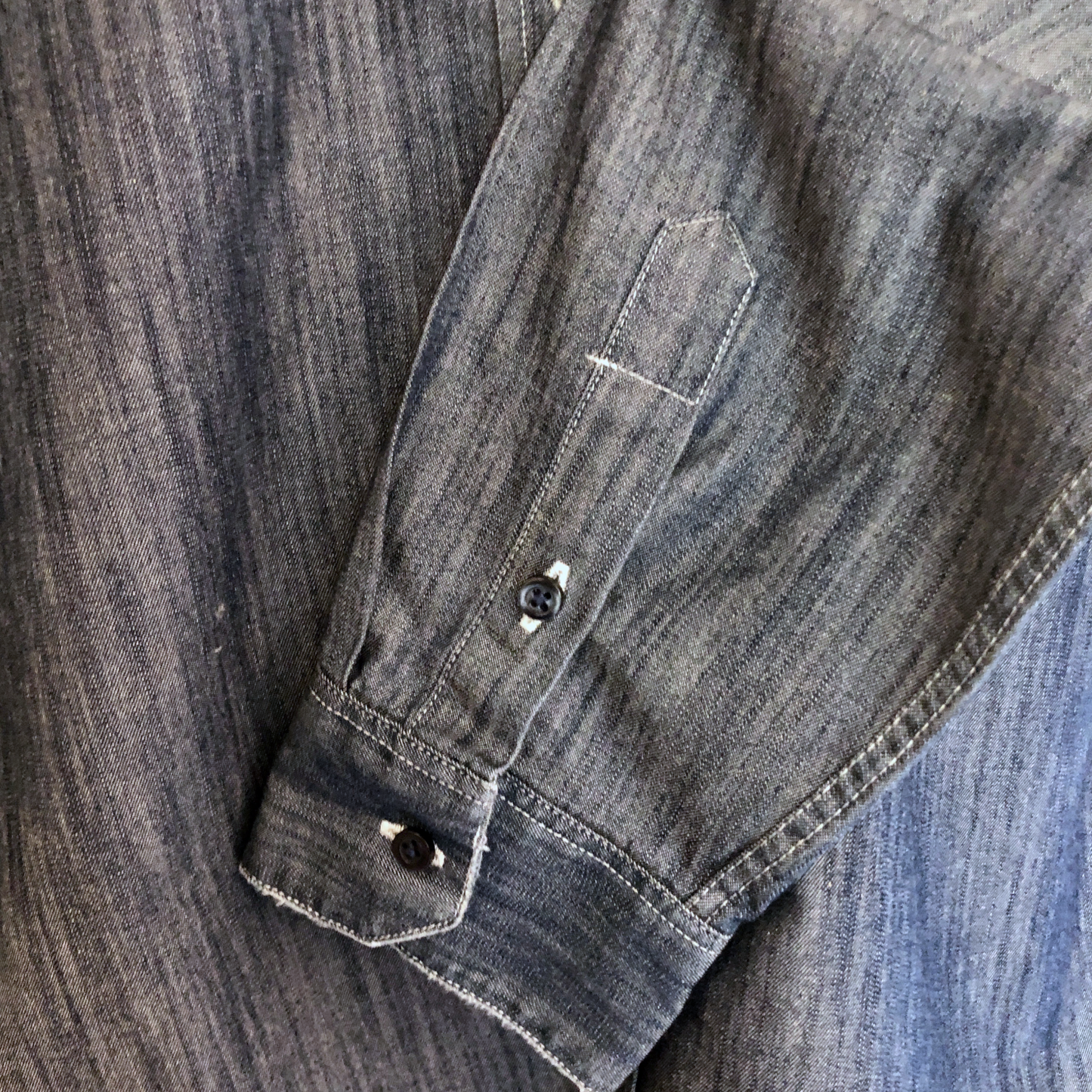 Quba & Co Mid Blue Men's Chambray Long Sleeve Shirt Medium Timeless Fashions