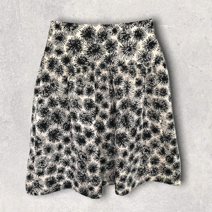 Comptoir Des Cotonniers Women's Silk Black and Silver Floral Mini Skirt UK 10 US 6 EU 38 Timeless Fashions