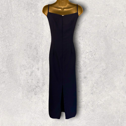 Bonita of London Navy Crepe Maxi Dress UK 12 US 8 EU 40 IT 44 Timeless Fashions