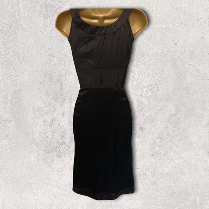 Monsoon Black Silky Sequin Sleeveless Dress, Party, Evening UK 8 US 4 EU 36 Timeless Fashions
