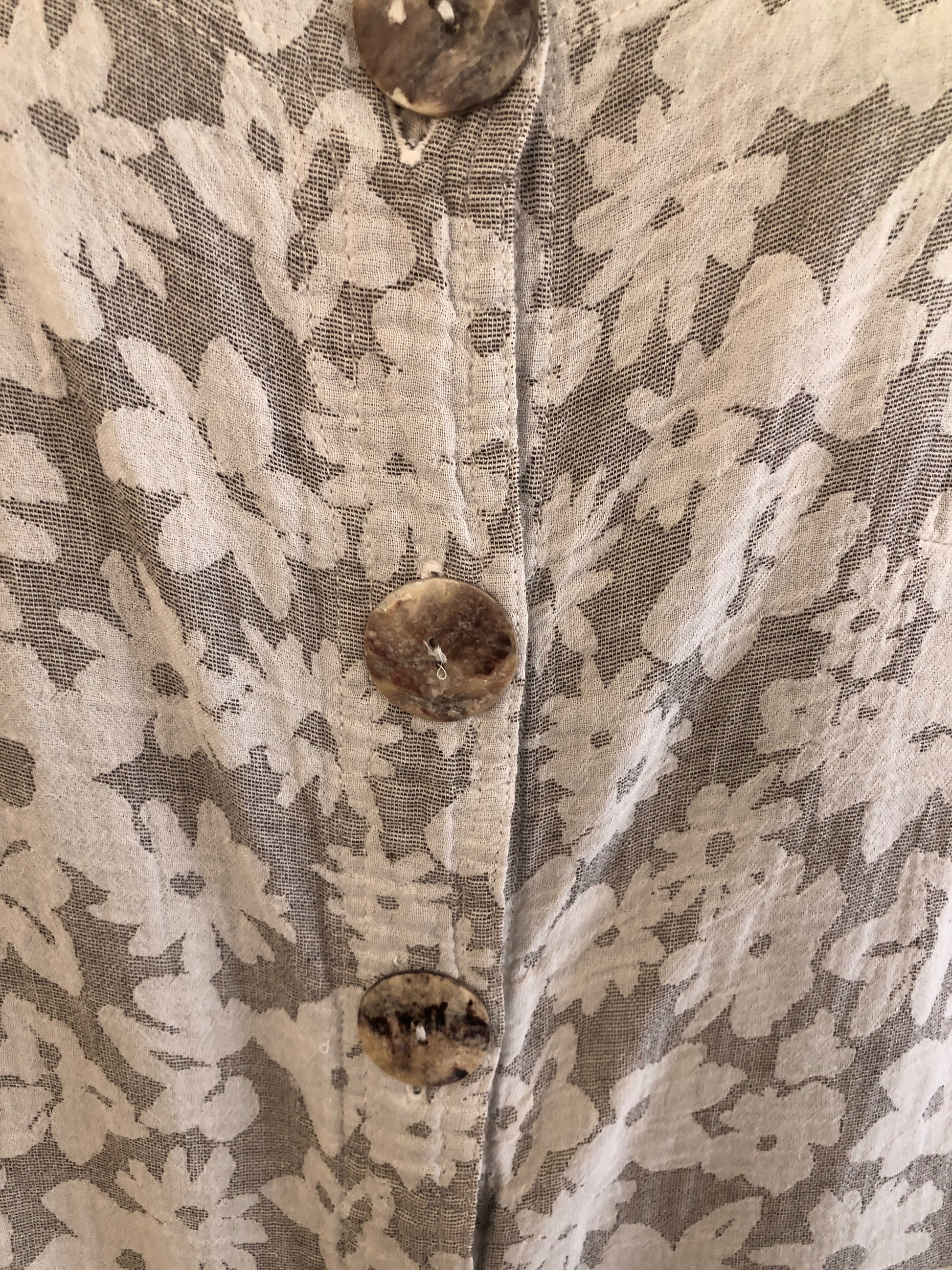 Sahara Ivory Cotton Floral Lagenlook Summer Jacket Size UK 18 US 14 EU 46 Timeless Fashions