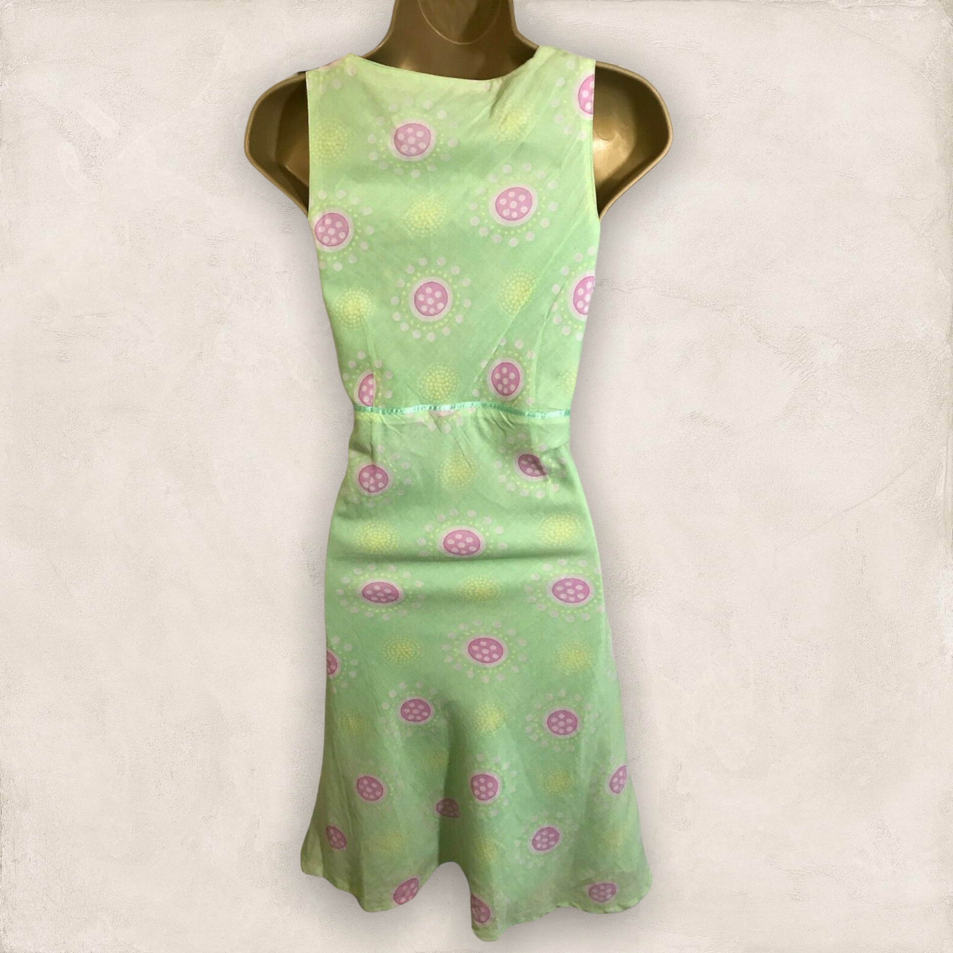 Joules Green & Pink Cotton Summer Dress UK 8 US 4 EU 36 Timeless Fashions
