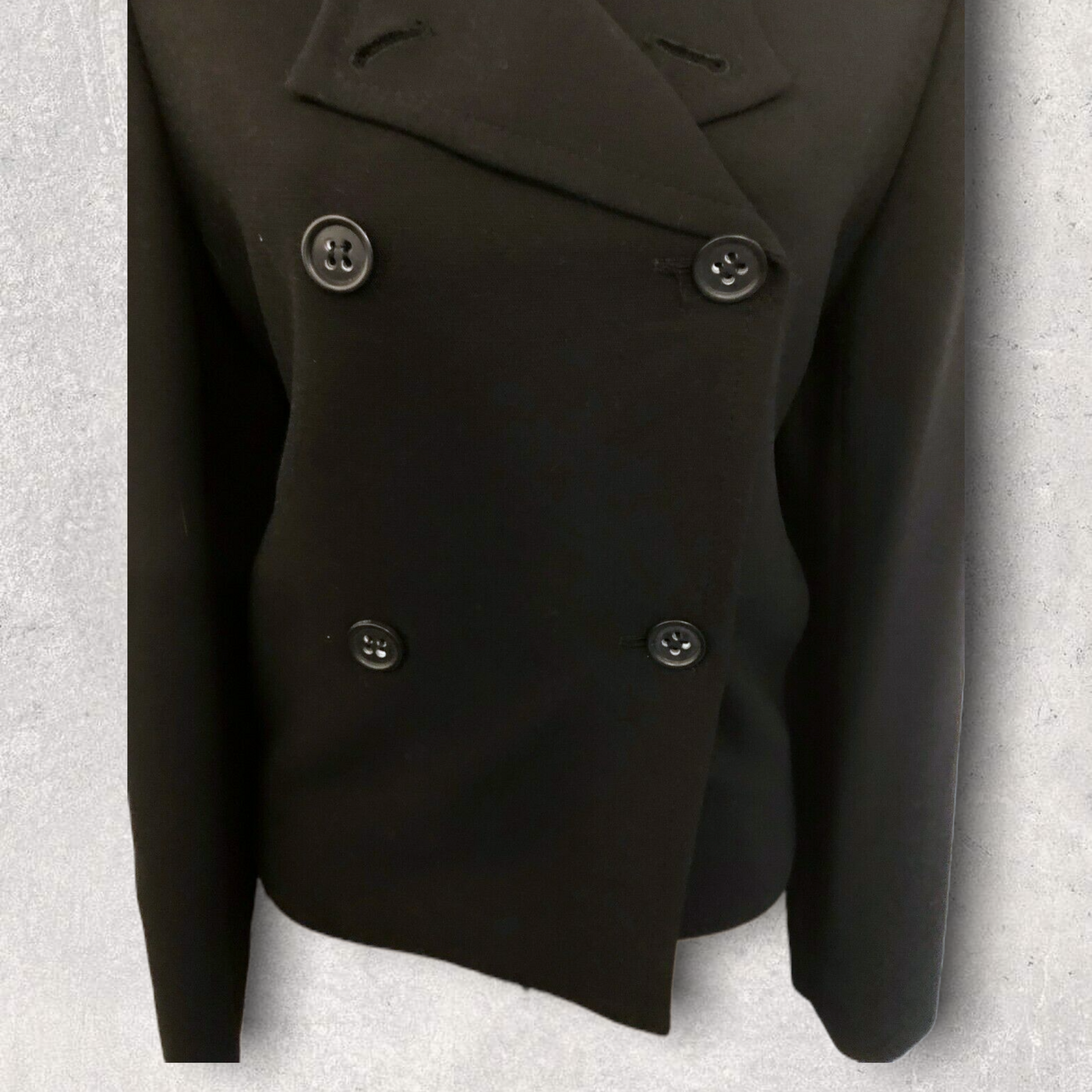 Marks & Spencer Black Double Breasted Tailored Jacket UK 10 US 6 EU 38 Timeless Fashions