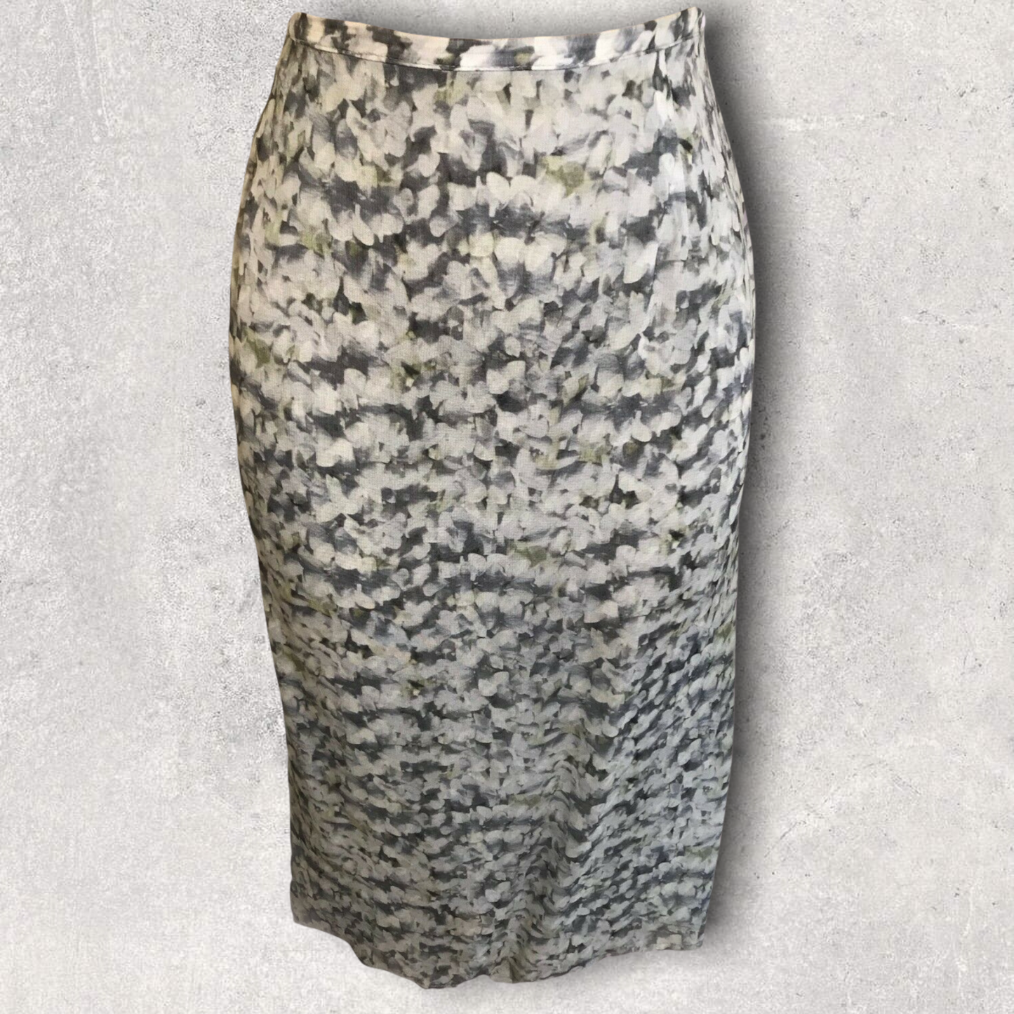Mulberry Pale Grey Floral Chiffon Skirt & Top UK 14 US 10 EU 42 Timeless Fashions