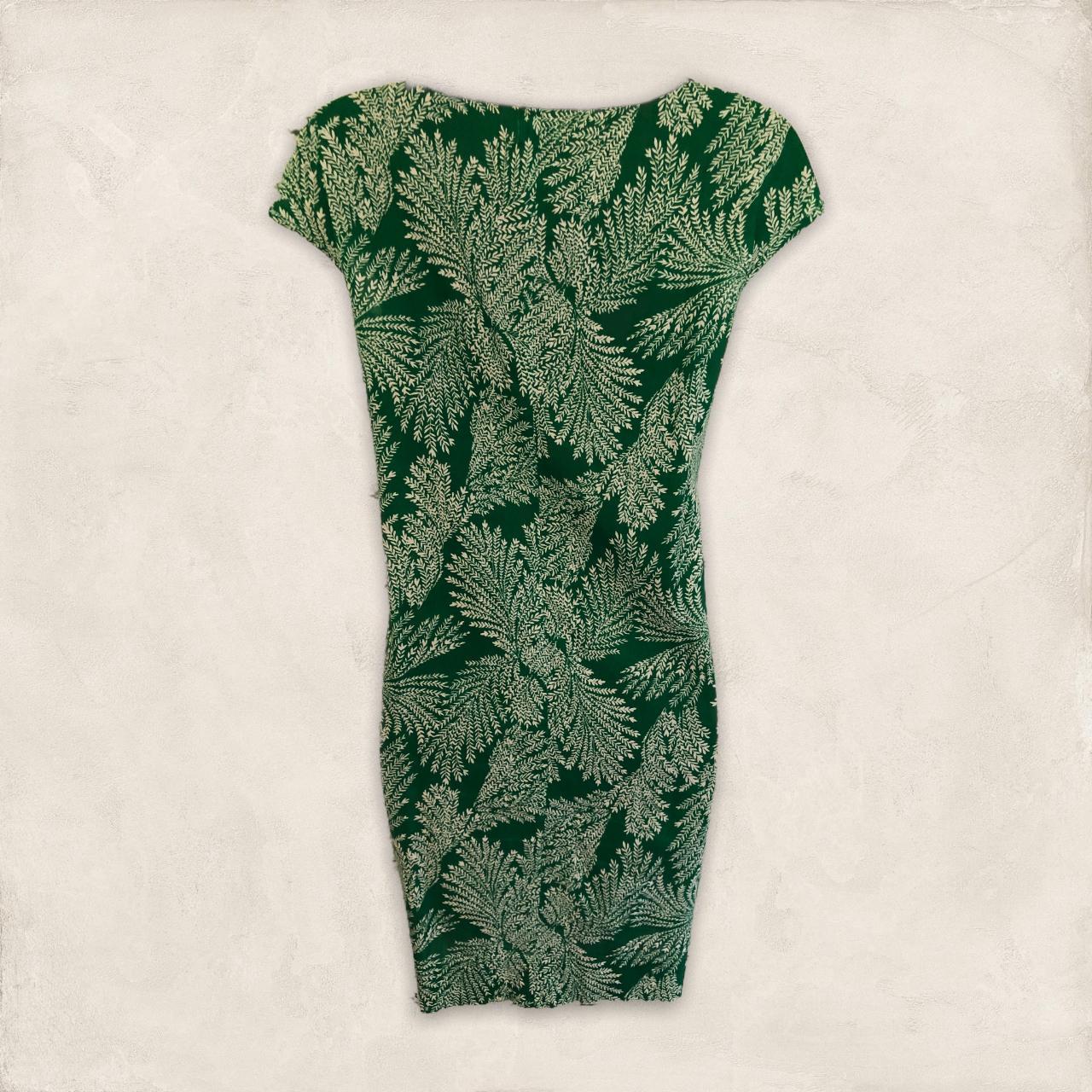 Hoss Intropia Green & White Leaf Print Tunic Dress UK 10 US 6 EU 38 Timeless Fashions