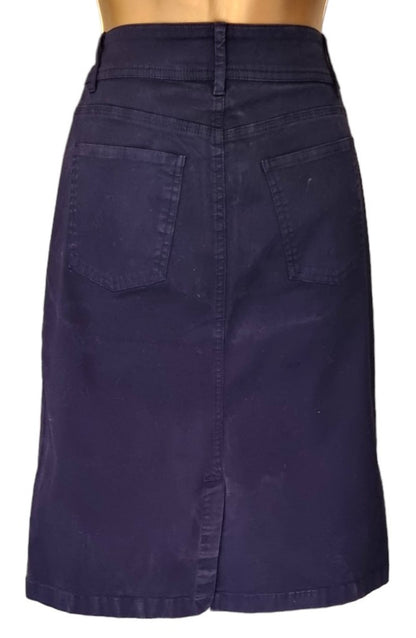 Pomodoro Women's Navy Stretch Cotton Skirt UK 10 EU 38 US 6 Timeless Fashions