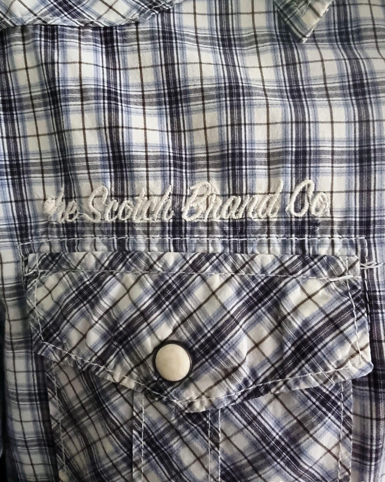 Scotch & Soda Blue & White Cotton Check Mens Shirt Size L Timeless Fashions
