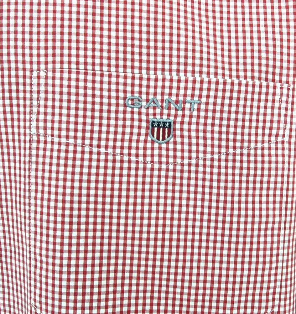 Gant Mens Regular Fit Broadcloth Shirt Red Size L Timeless Fashions