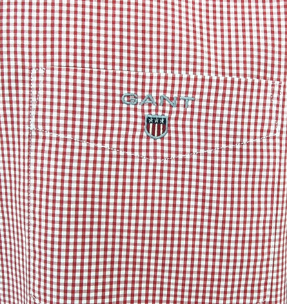 Gant Mens Regular Fit Broadcloth Shirt Red Size L Timeless Fashions