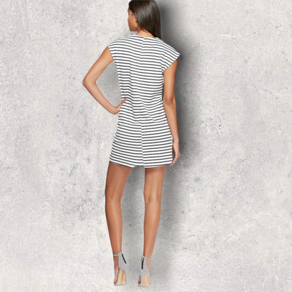 Vero Moda Womens Black & White Striped Mini Dress Size S UK 8 Timeless Fashions