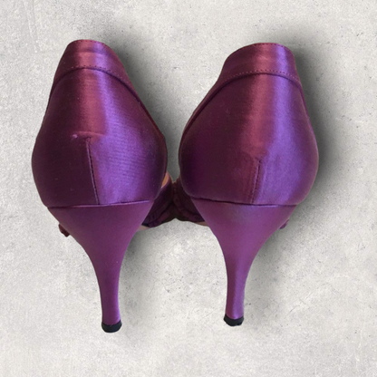 Hobbs magenta satin bow shoes UK 7 US 9.5 EU 41 Timeless Fashions