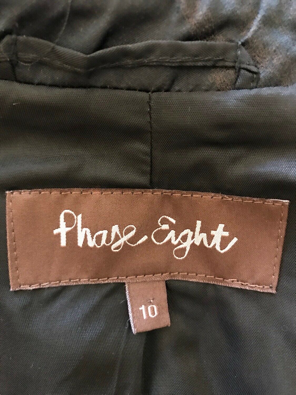 Phase Eight Chocolate Brown & Black Satin Jacket UK 10 US 6 EU 38 Timeless Fashions