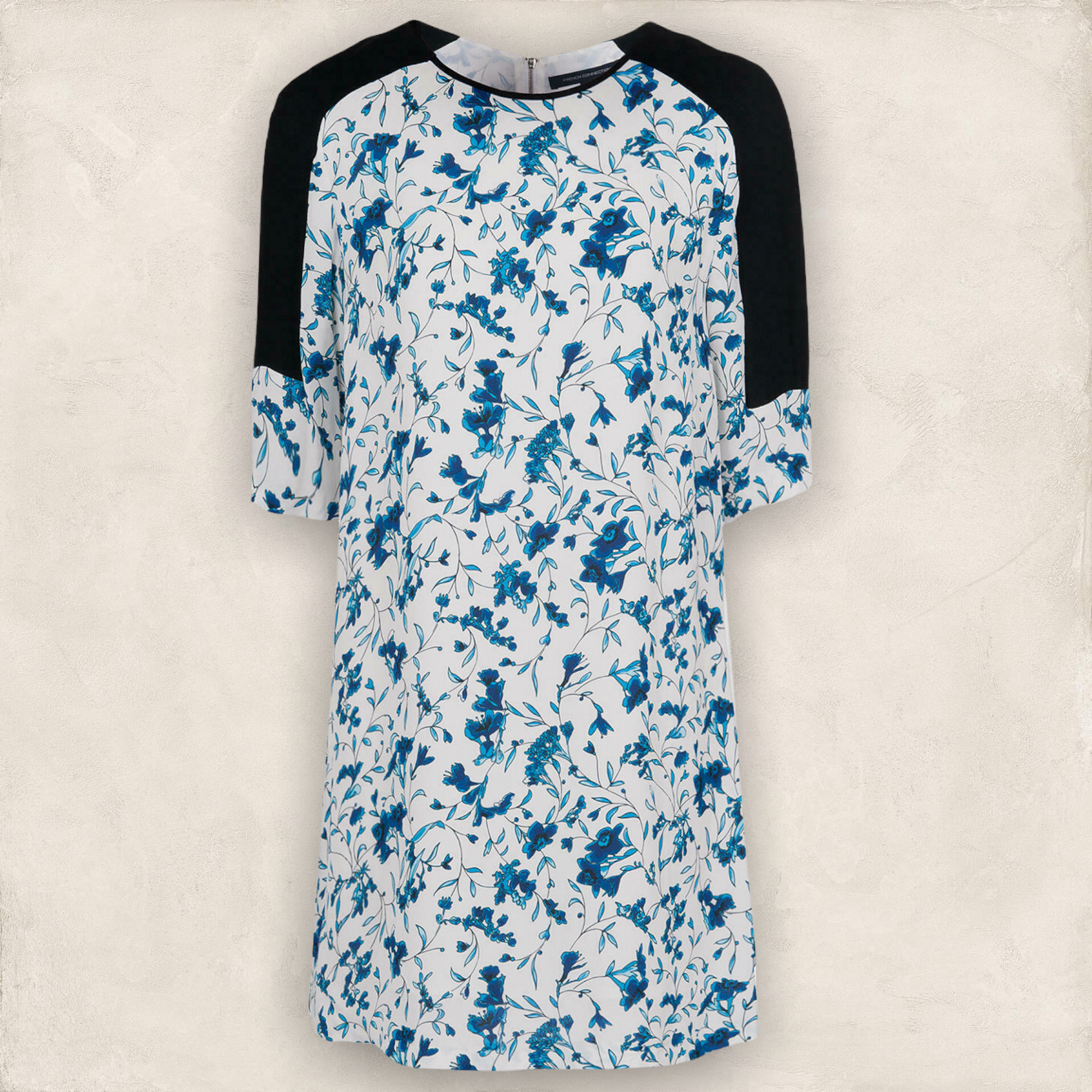French Connection White Blue Floral Dress UK 6 US 2 EU 34 BNWT RRP £125.00 Timeless Fashions