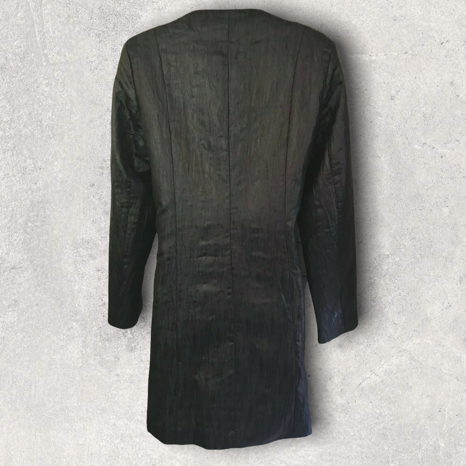 Philosophy Blues, Black Original Long Quilted Jacket UK 10 US 6 EU 38 Timeless Fashions