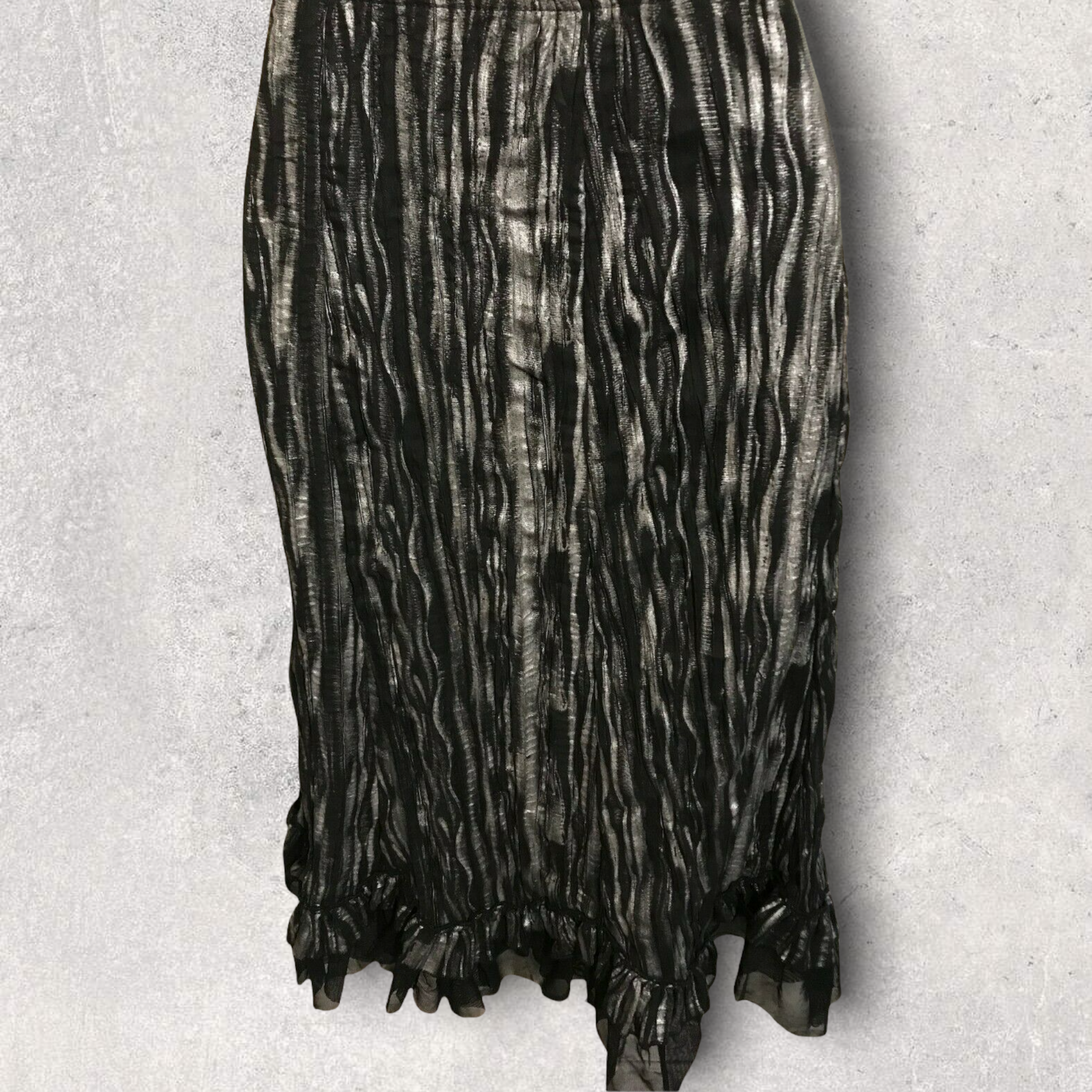 Frank Lyman Black Silver Textured Mesh Trim Skirt UK 14 US 10 EU 42 Timeless Fashions