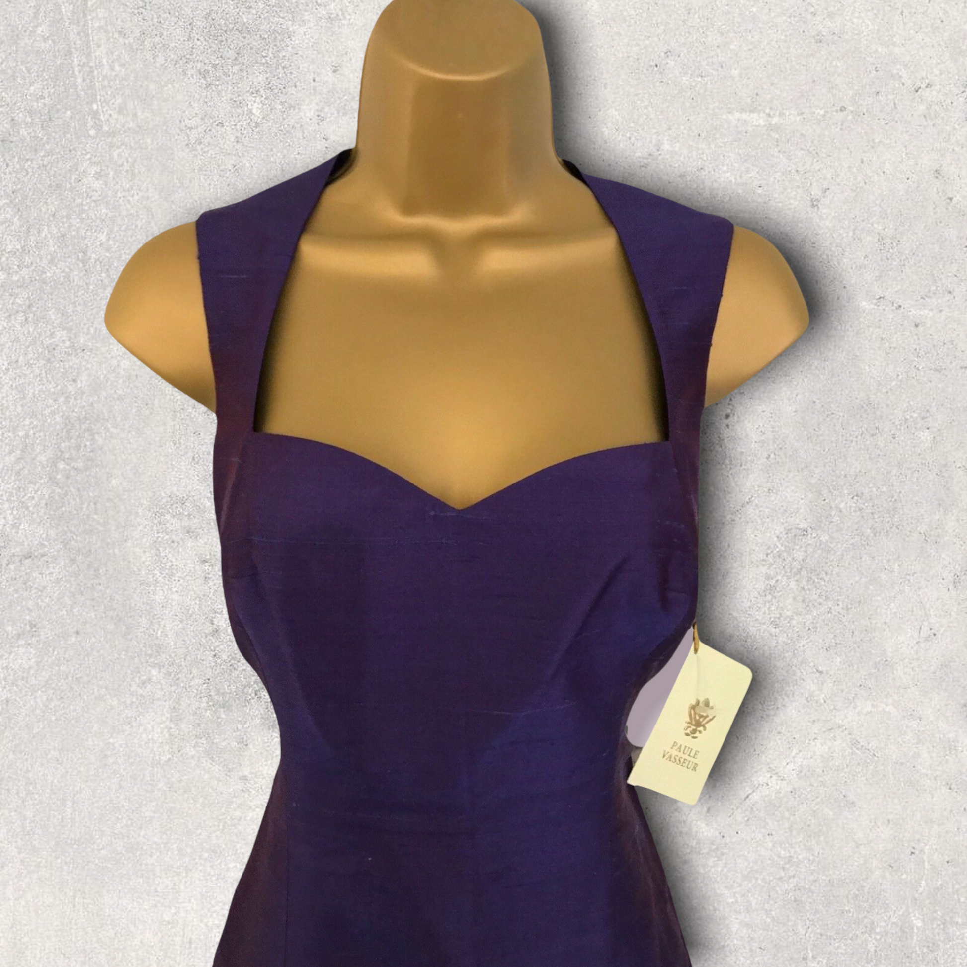 Paule Vasseur Purple Silk Special Occasion Outfit UK 10 US 6 EU 38 Timeless Fashions