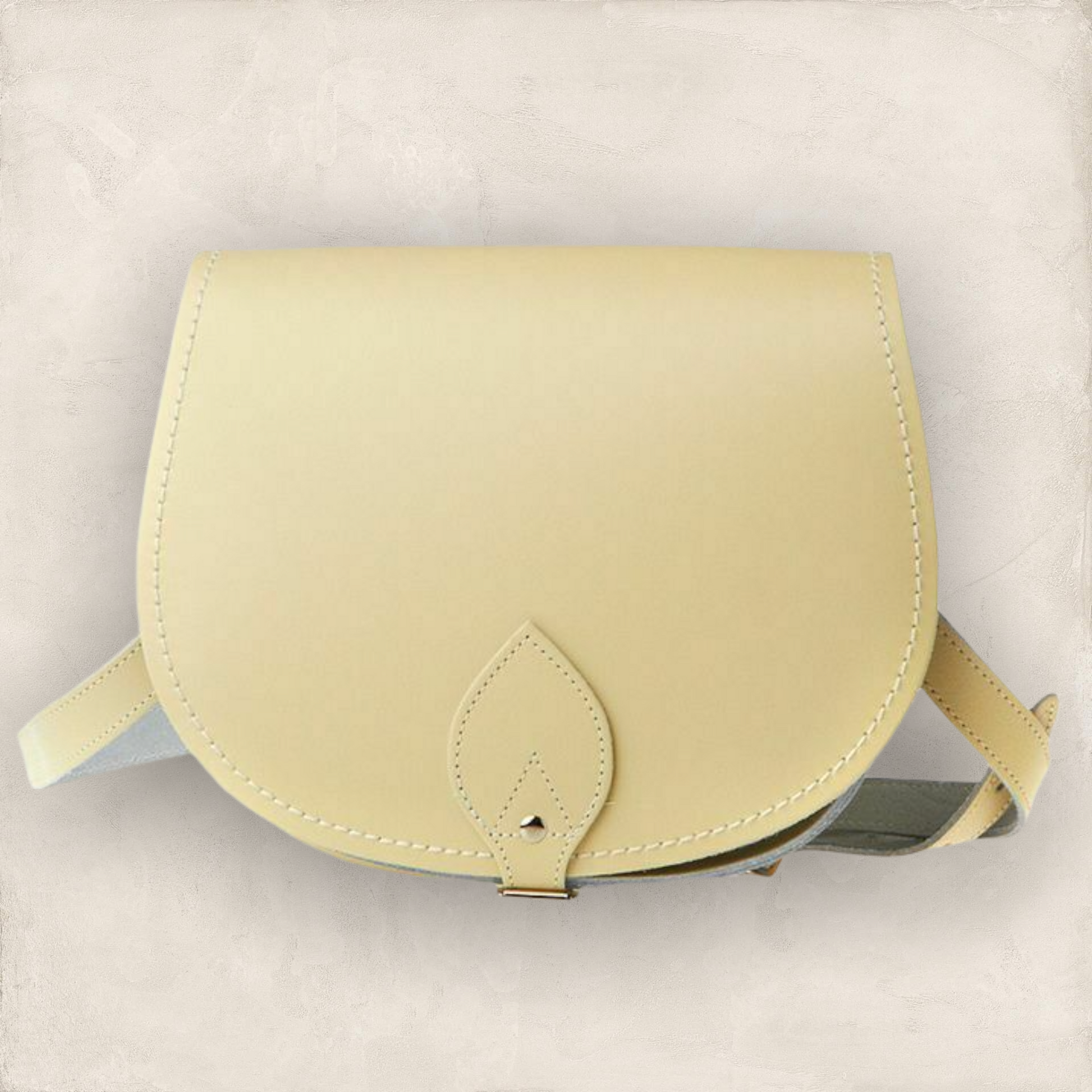 Zatchels Pastel Cream Yellow Leather Small Saddle Bag New with Certificate of Authenticity & Dustbag Timeless Fashions