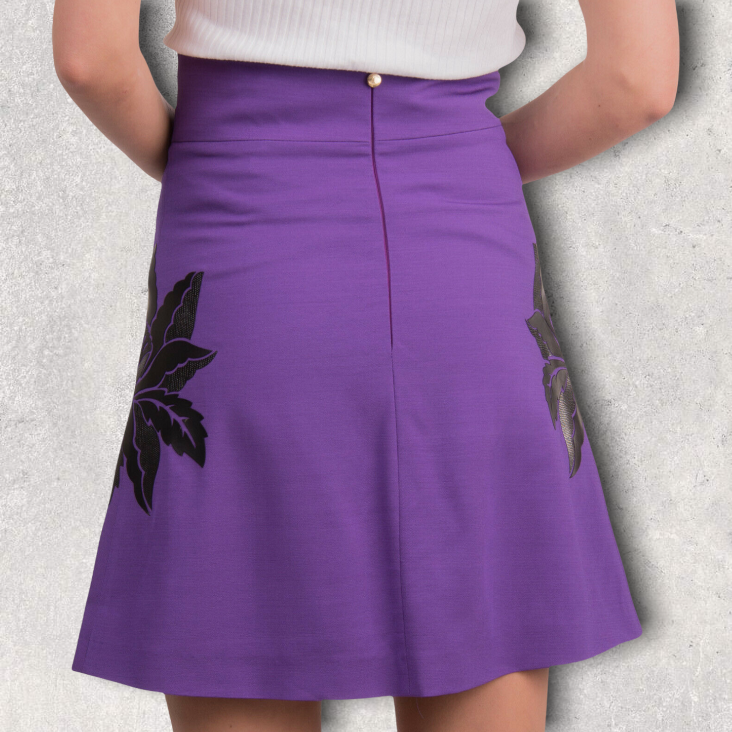 Just Cavalli Ladies Purple & Black A-Line Mini Skirt IT 44 EU 40 UK 12 BNWT RRP £300 Timeless Fashions