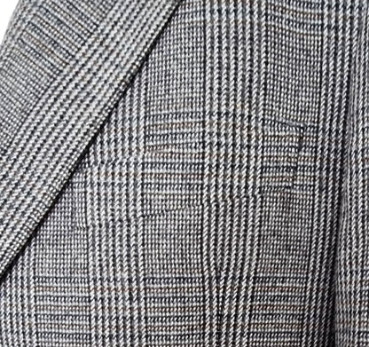 Bespoke Italian Tailored GreyTwo Piece Suit In Prince of Wales Check. Timeless Fashions